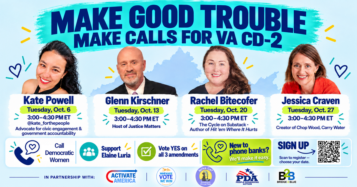 Virtual phone bank promotion for Virginia's 2nd Congressional District
